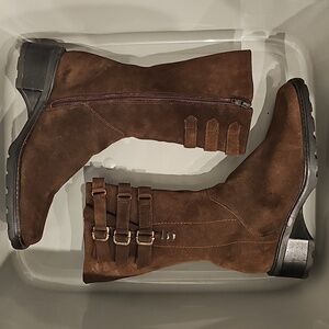 AQUATALIA brown suede leather calf boots SZ 7.5